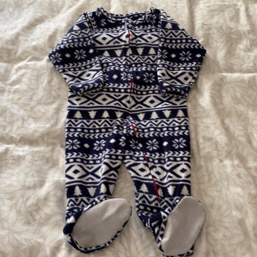 14TH & UNION fleece footie pajamas fair-isle print